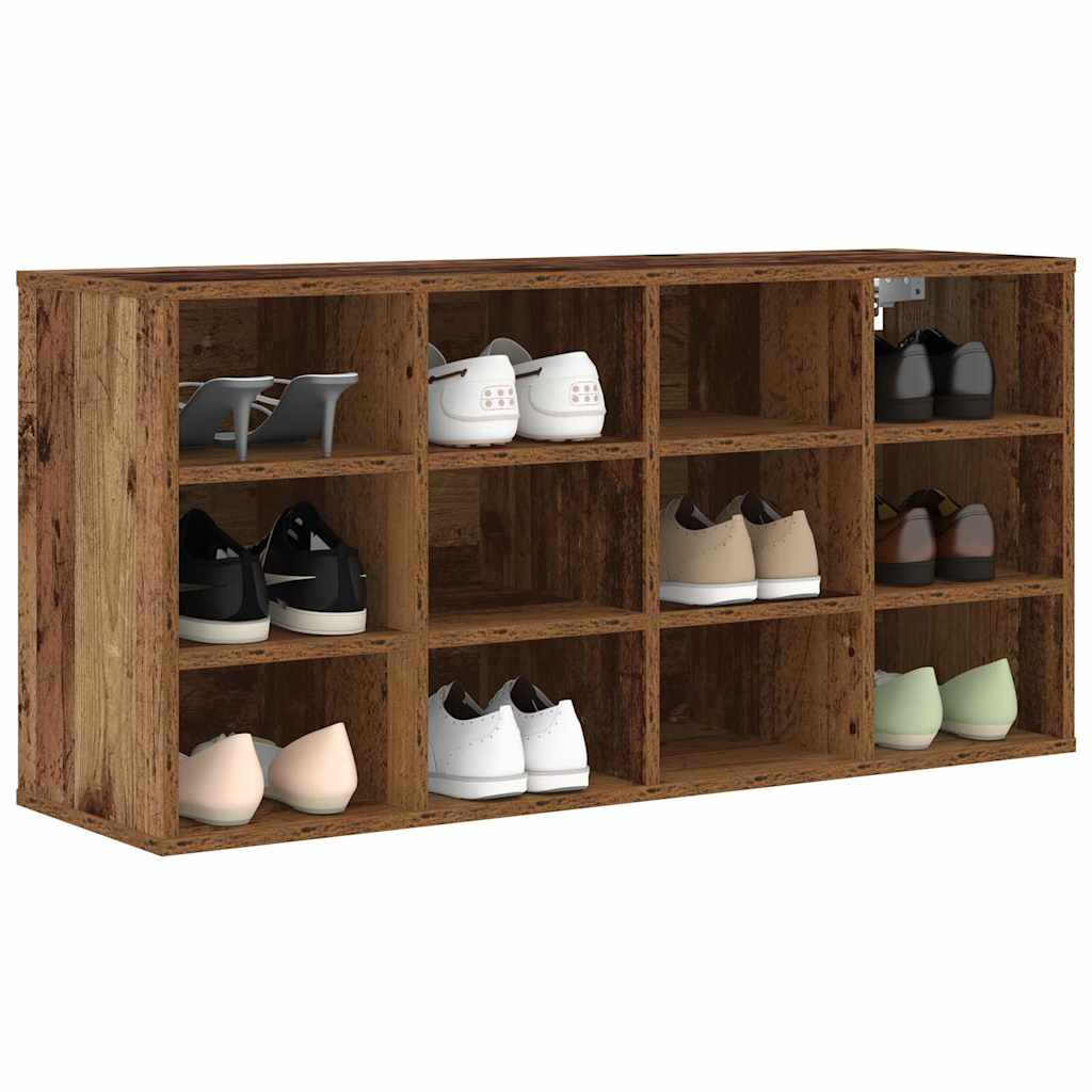 Schoenenkast Met Plank Bewerkt Hout