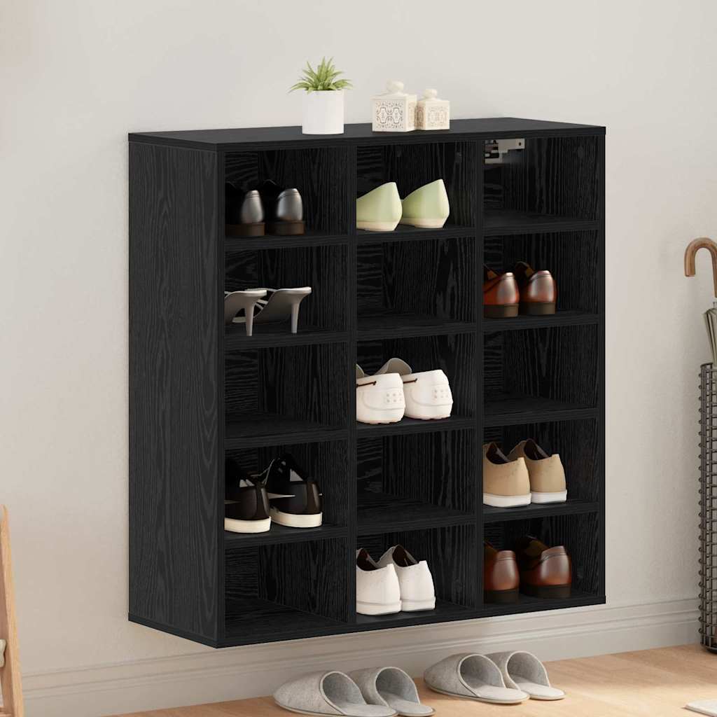 Schoenenkast Met Plank Bewerkt Hout