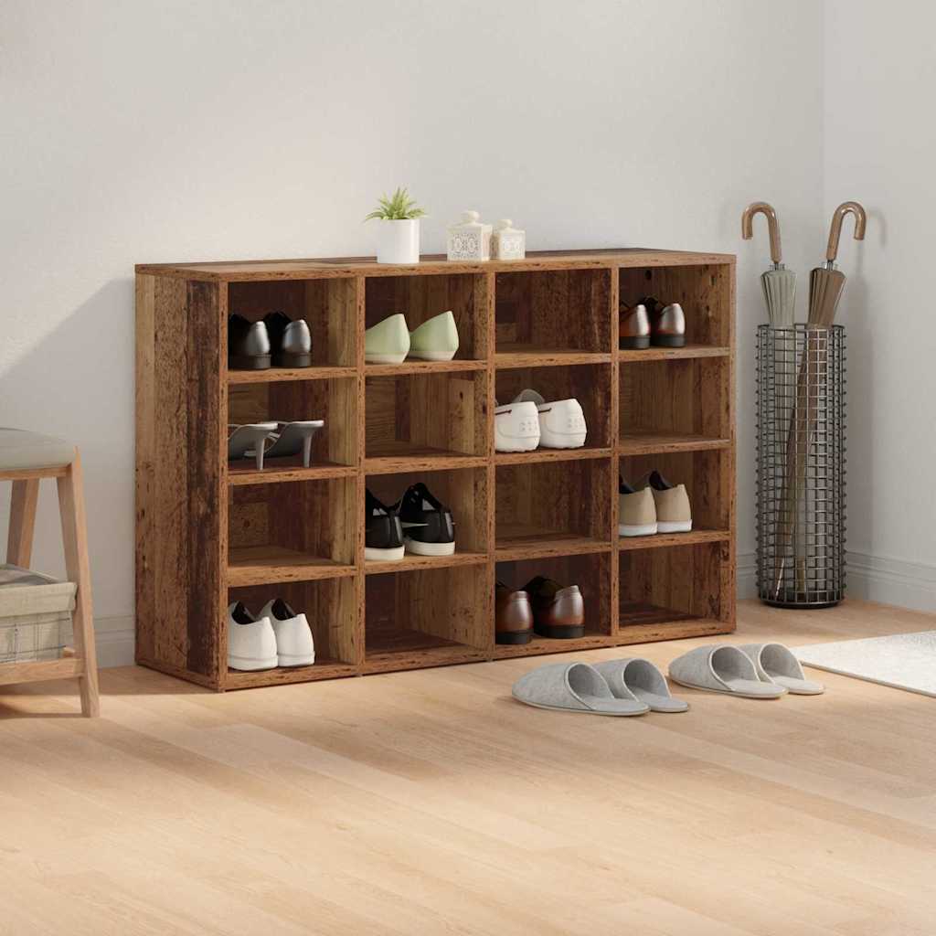 Schoenenkast Met Plank Bewerkt Hout