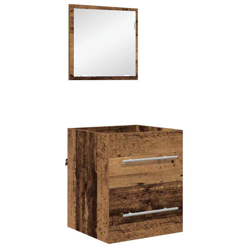 Badkamer Kast Met Lade 41 X 38.5 X 48 Cm Bewerkt Hout