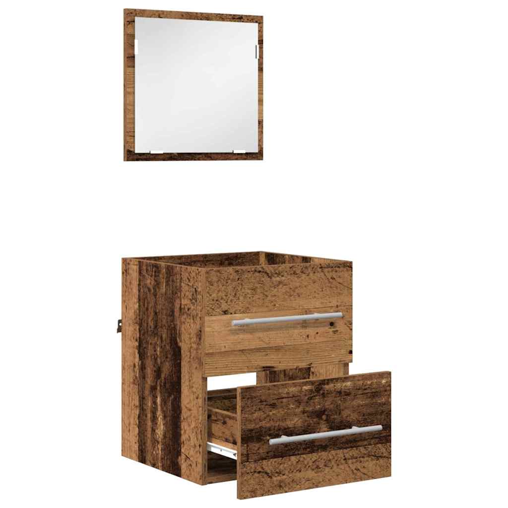 Badkamer Kast Met Lade 41 X 38.5 X 48 Cm Bewerkt Hout