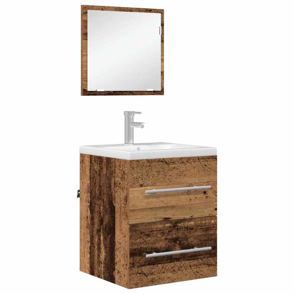 Badkamer Kast Met Lade 41 X 38.5 X 48 Cm Bewerkt Hout