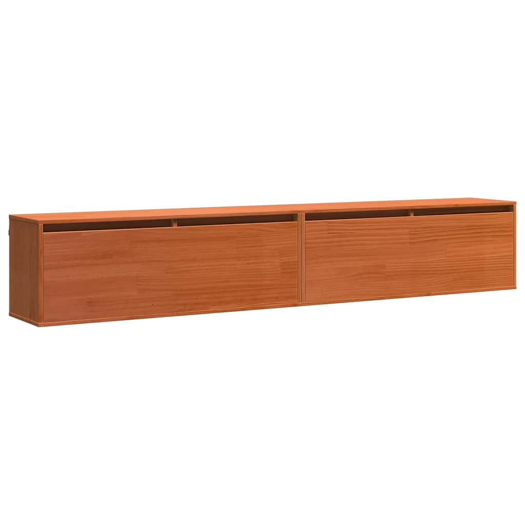 Wandkasten 2 Pcs 100 X 30 X 35 Cm Massief Grenenhout