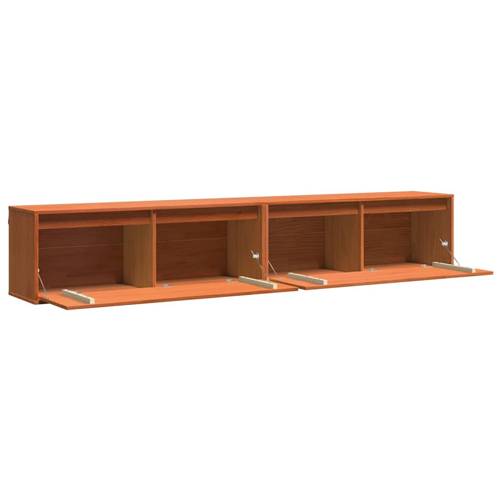 Wandkasten 2 Pcs 100 X 30 X 35 Cm Massief Grenenhout
