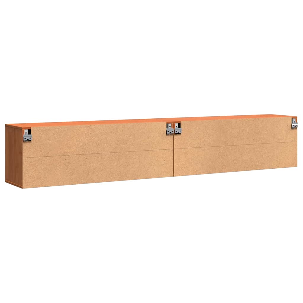 Wandkasten 2 Pcs 100 X 30 X 35 Cm Massief Grenenhout