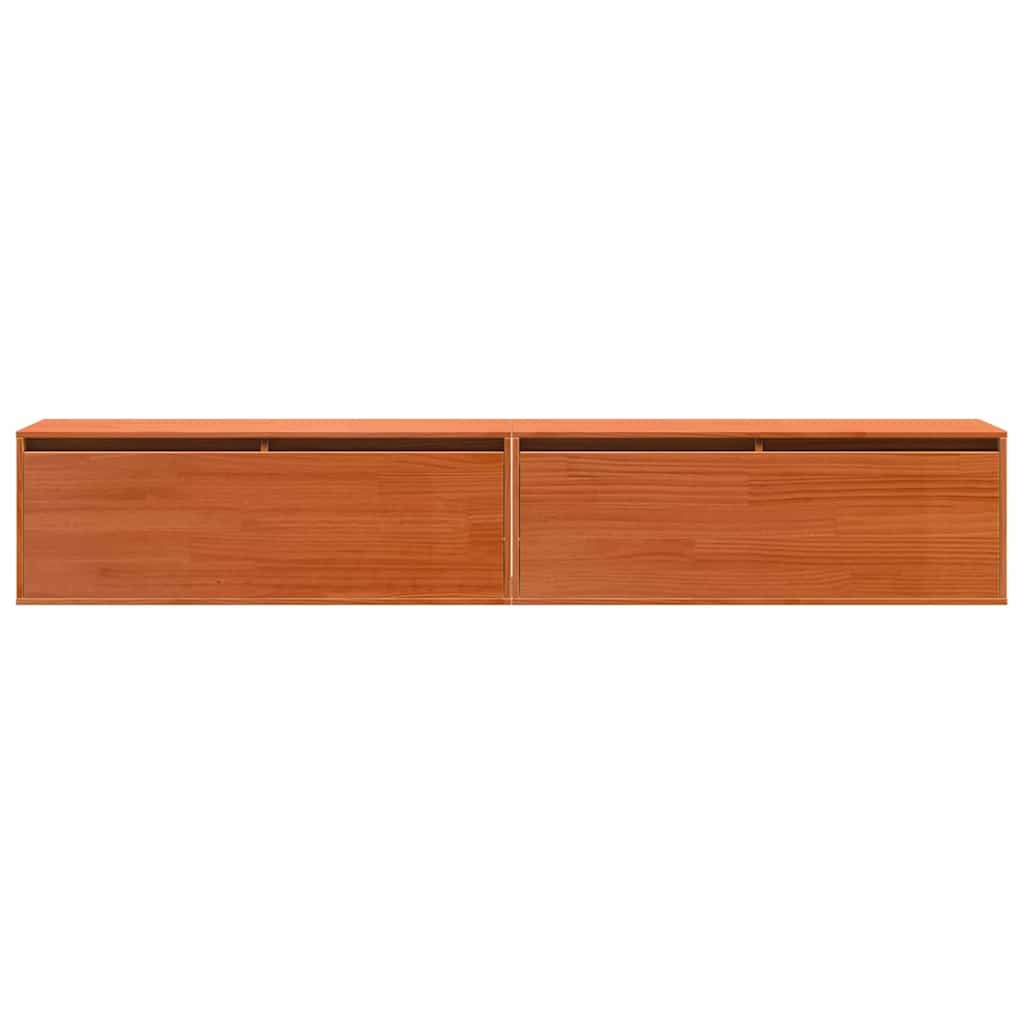 Wandkasten 2 Pcs 100 X 30 X 35 Cm Massief Grenenhout