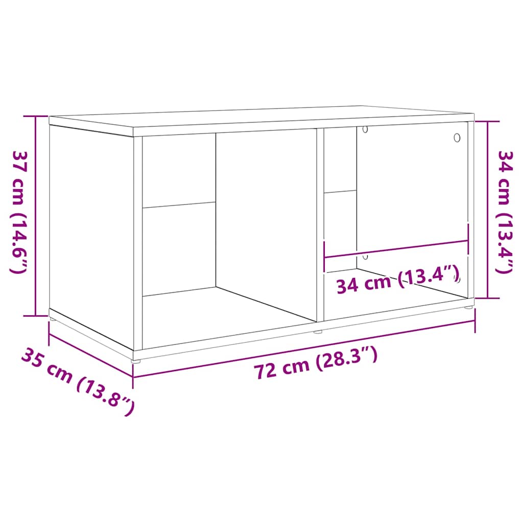 Tv-Kast 3 Pcs Bruin 107 X 35 X 37 Cm Bewerkt Hout