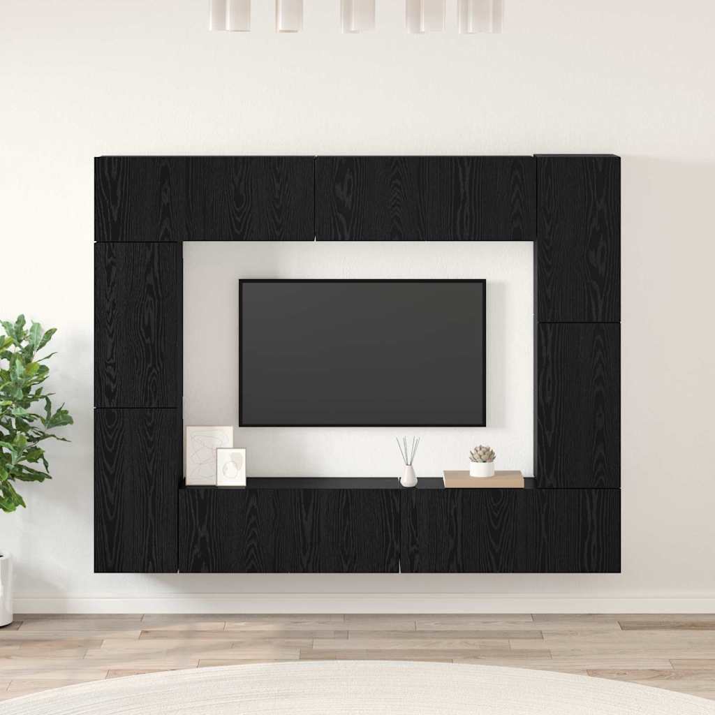 Tv-Meubelset 8 Pcs 80 X 30 X 30 Cm Bewerkt Hout