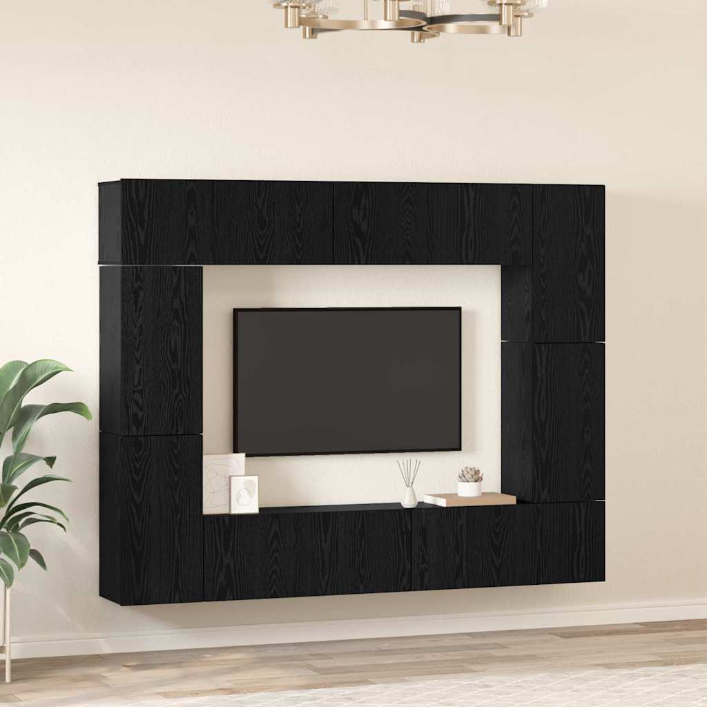Tv-Meubelset 8 Pcs 80 X 30 X 30 Cm Bewerkt Hout
