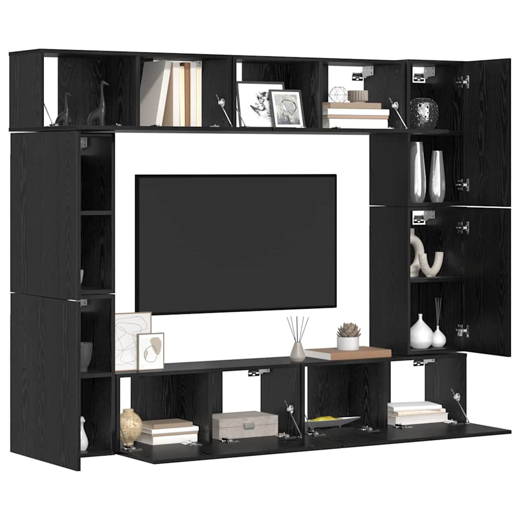 Tv-Meubelset 8 Pcs 80 X 30 X 30 Cm Bewerkt Hout