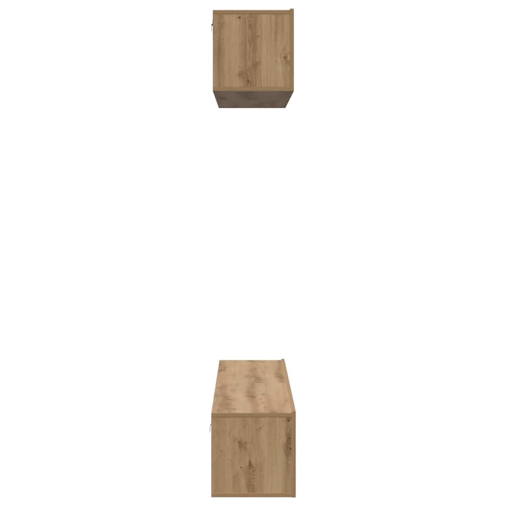 Tv-Kast Set 4 Pcs Bewerkt Hout