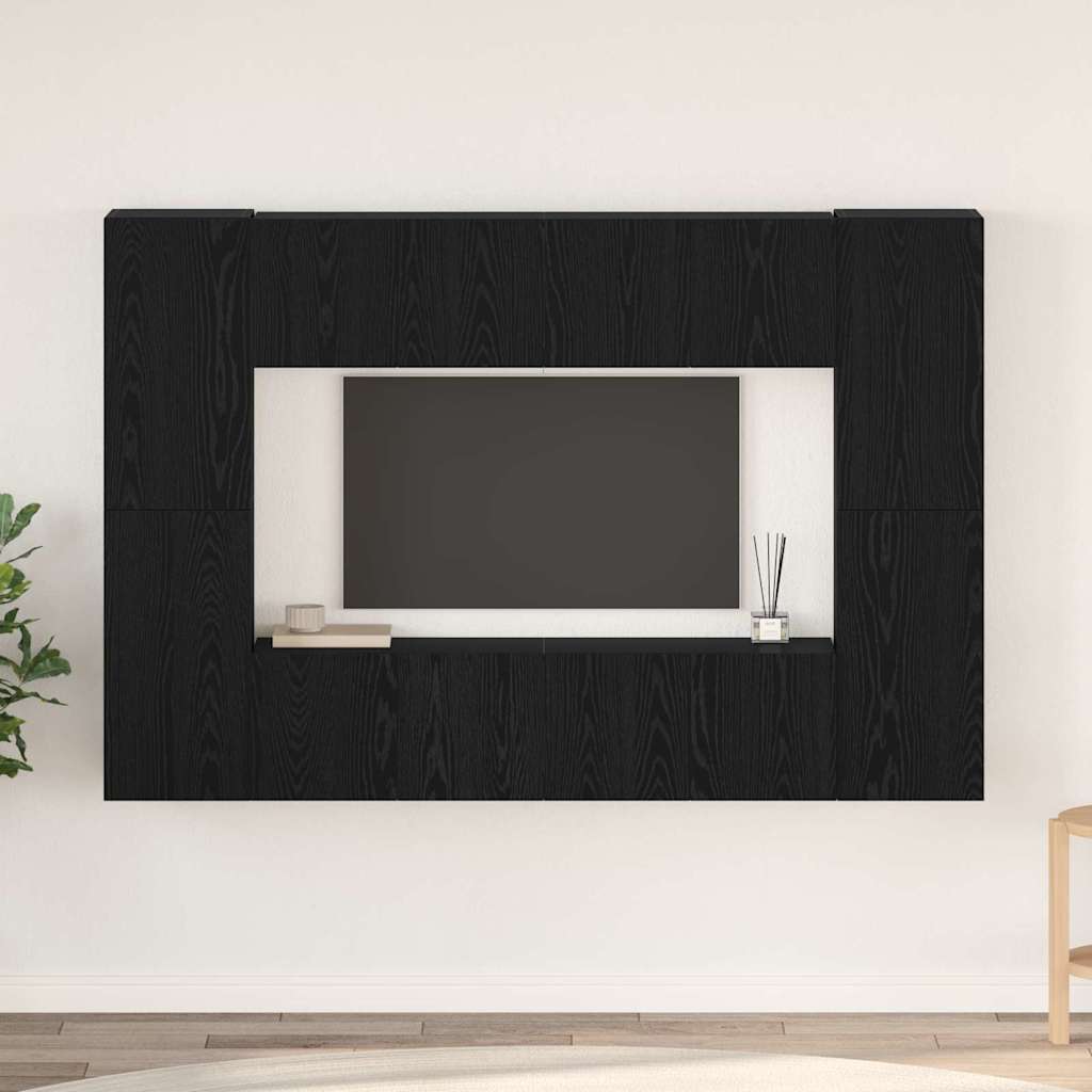 Tv-Meubelset 8 Pcs 60 X 30 X 30 Cm Bewerkt Hout