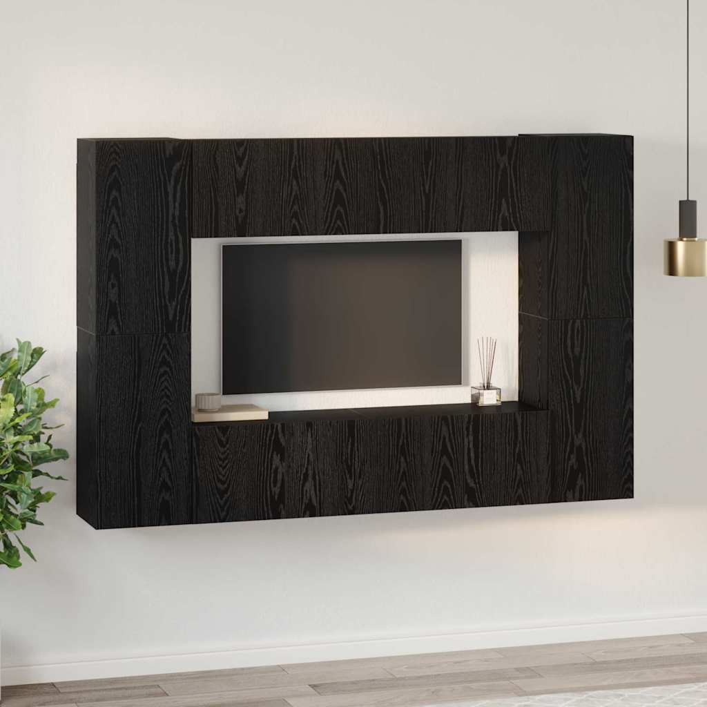 Tv-Meubelset 8 Pcs 60 X 30 X 30 Cm Bewerkt Hout