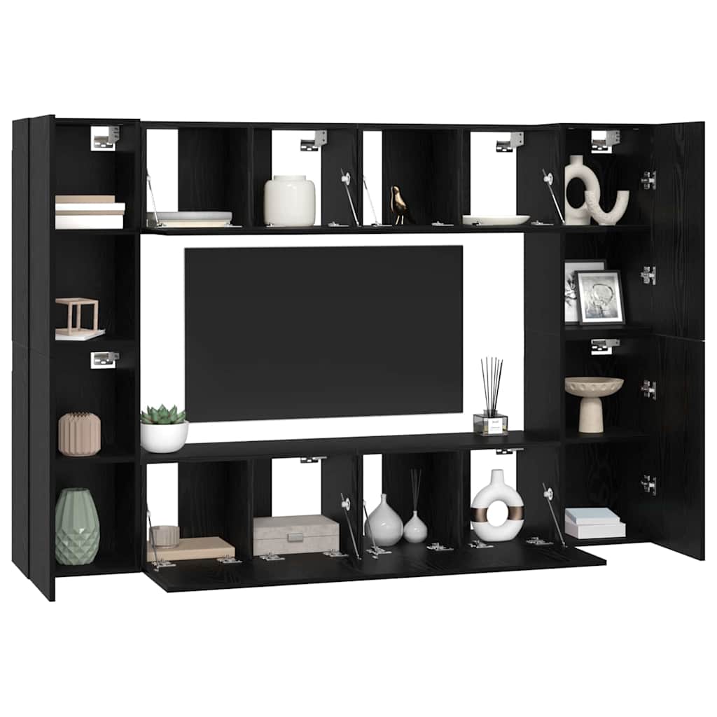 Tv-Meubelset 8 Pcs 60 X 30 X 30 Cm Bewerkt Hout