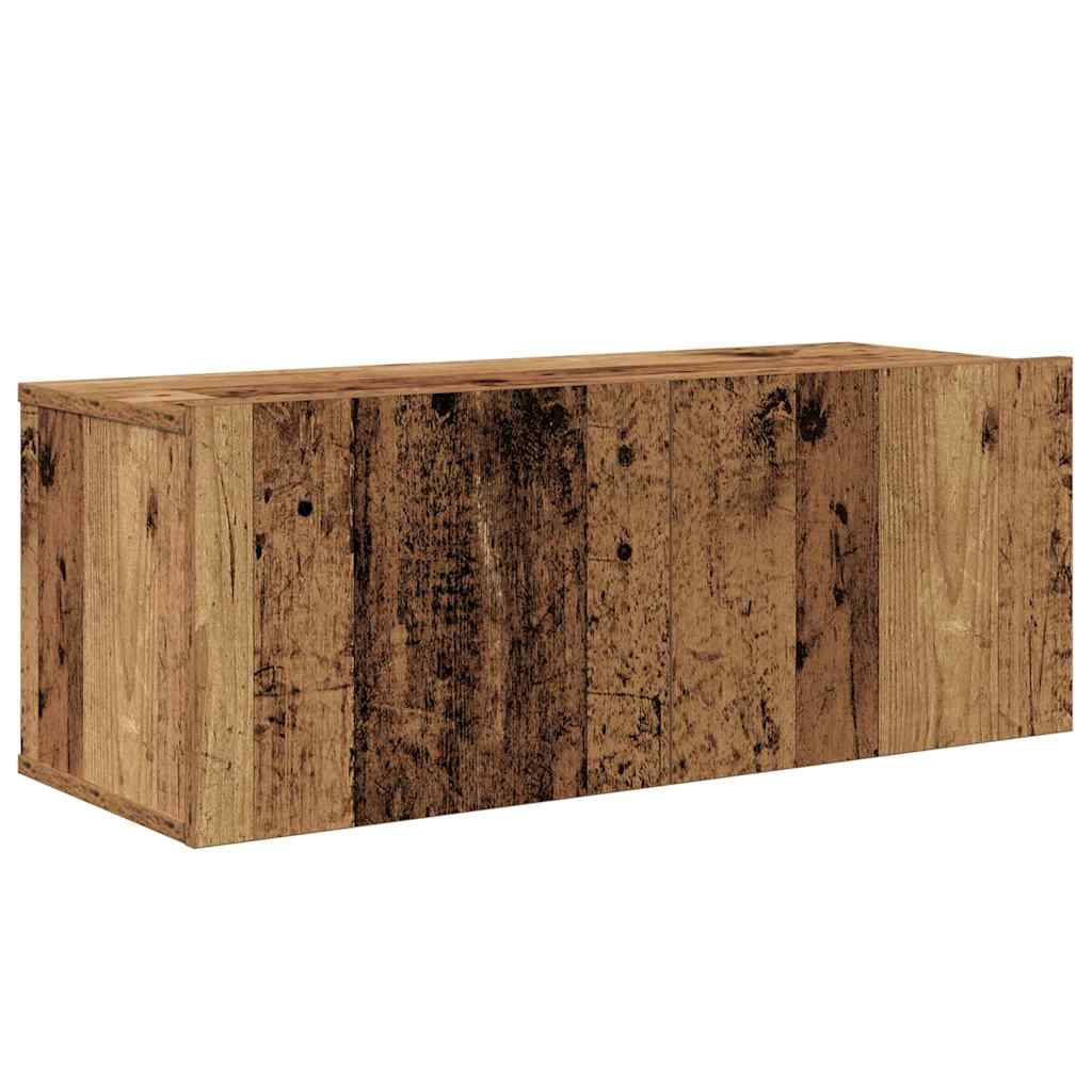Tv-Meubelset Wandgemonteerd 2 Pcs Bewerkt Hout
