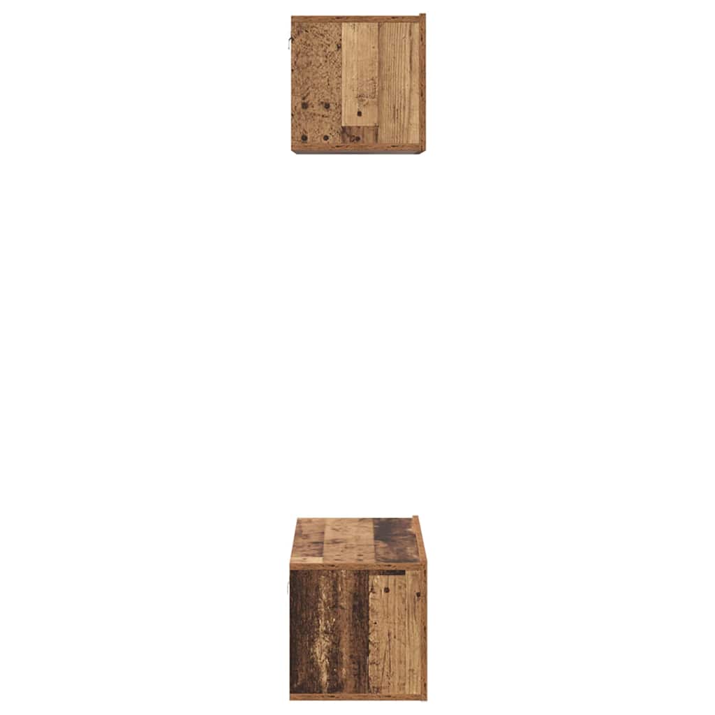Tv-Meubelset Wandgemonteerd 2 Pcs Bewerkt Hout
