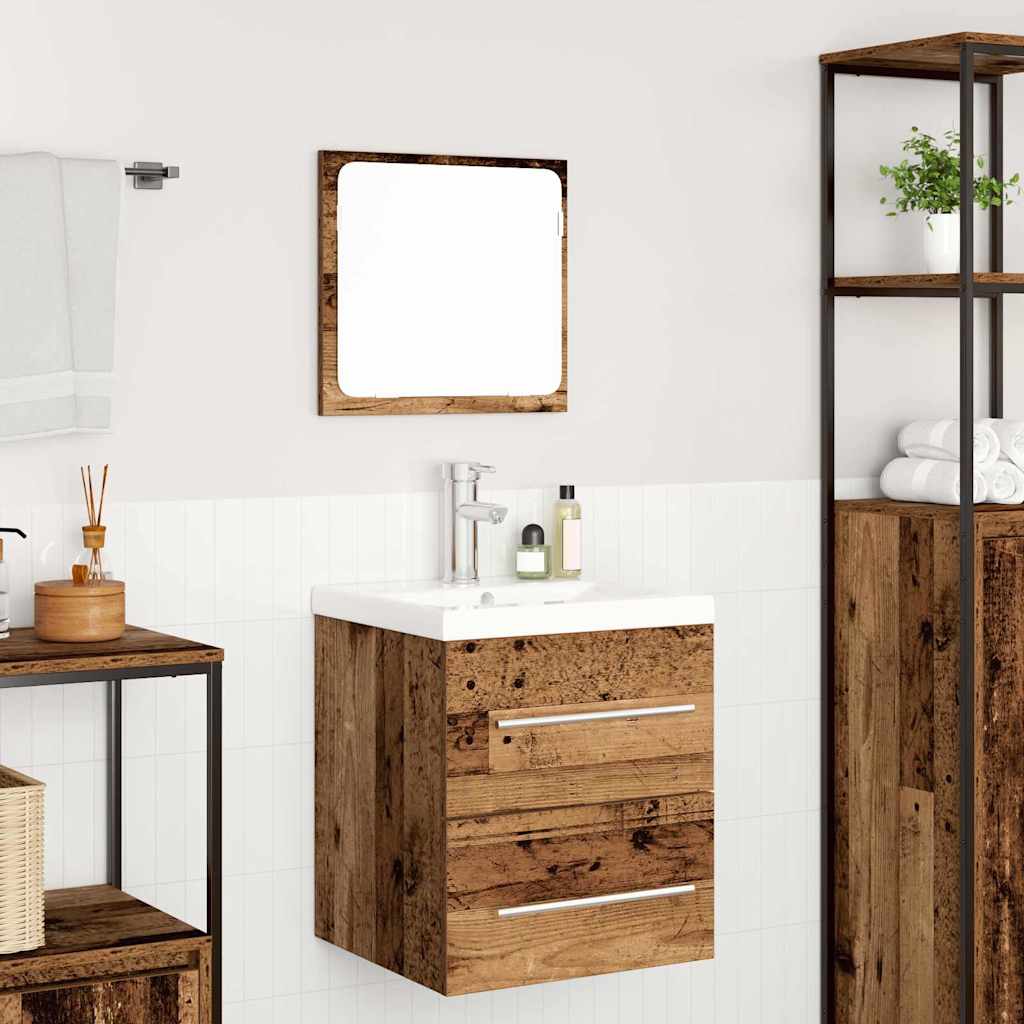 Badkamermeubelset 2 Pcs 41 X 38.5 X 48 Cm Bewerkt Hout