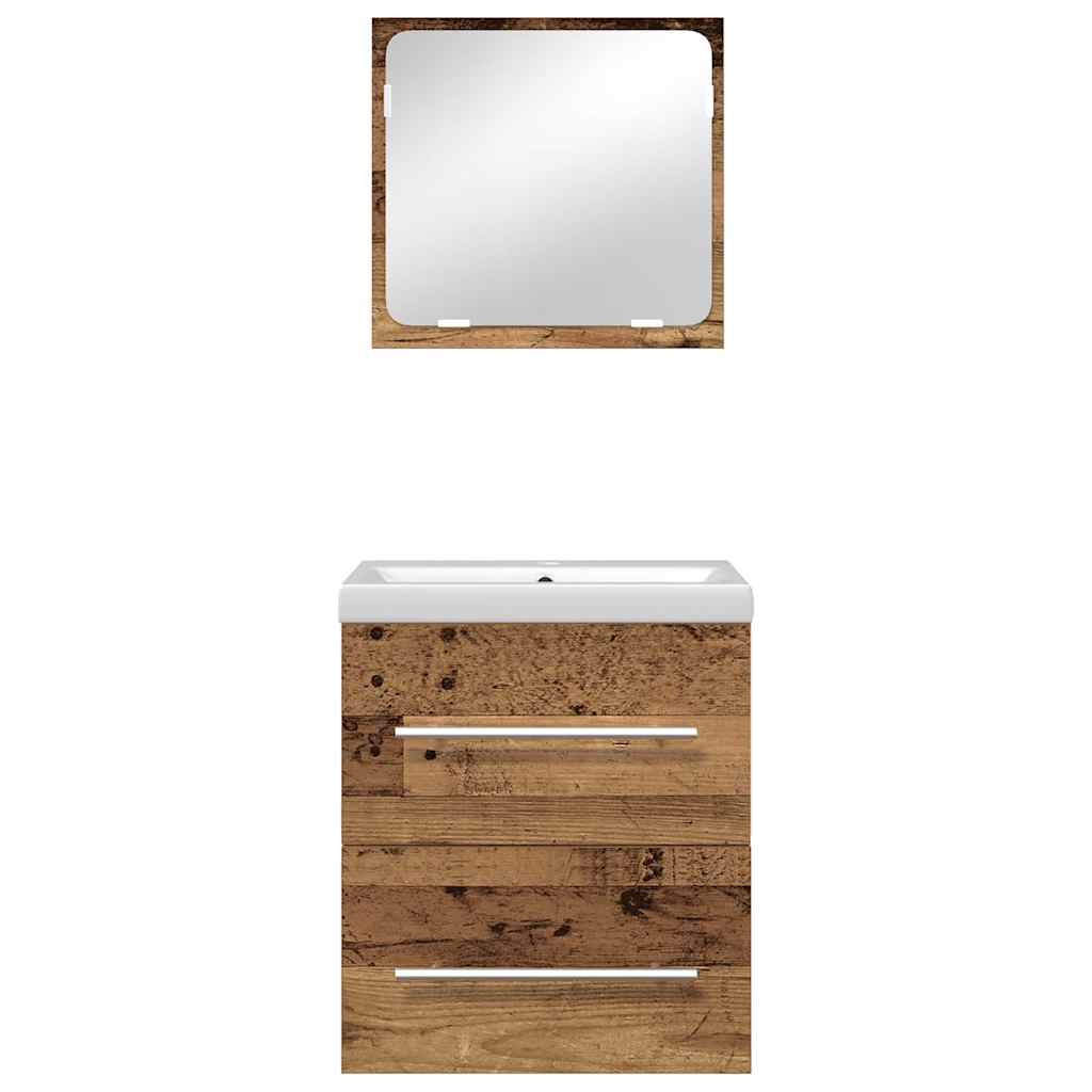 Badkamermeubelset 2 Pcs 41 X 38.5 X 48 Cm Bewerkt Hout