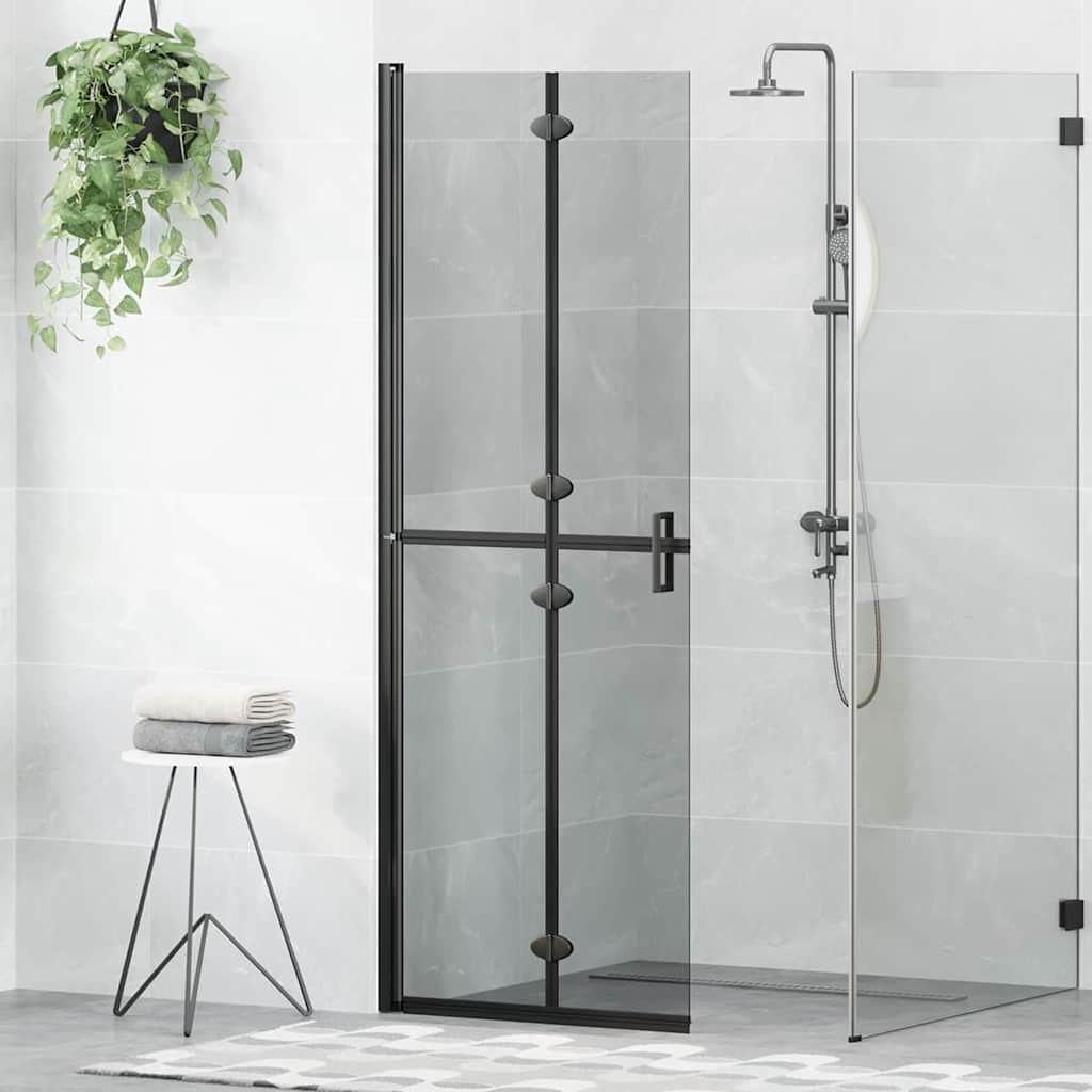 Inloop Douche Wand Zwart En Donkertransparant