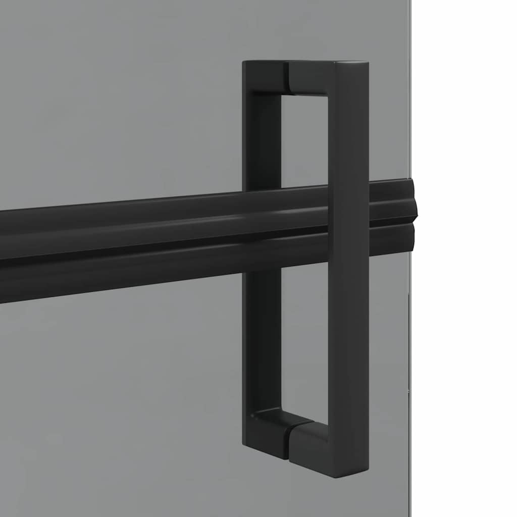 Inloop Douche Wand Zwart En Donkertransparant