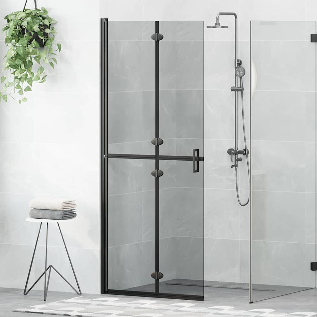 Inloop Douche Wand Zwart En Donkertransparant