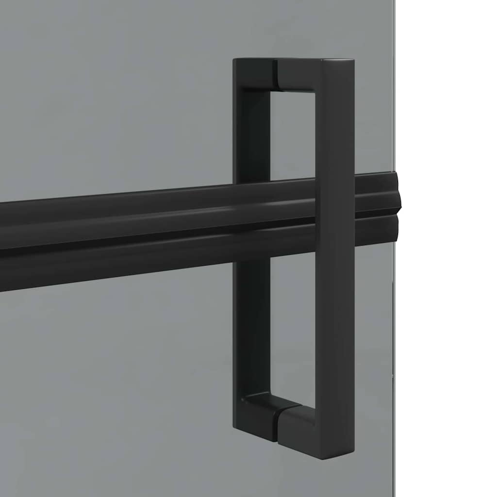 Inloop Douche Wand Zwart En Donkertransparant