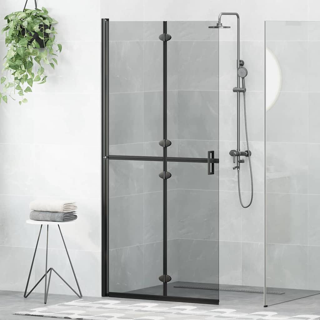 Inloop Douche Wand Zwart En Donkertransparant