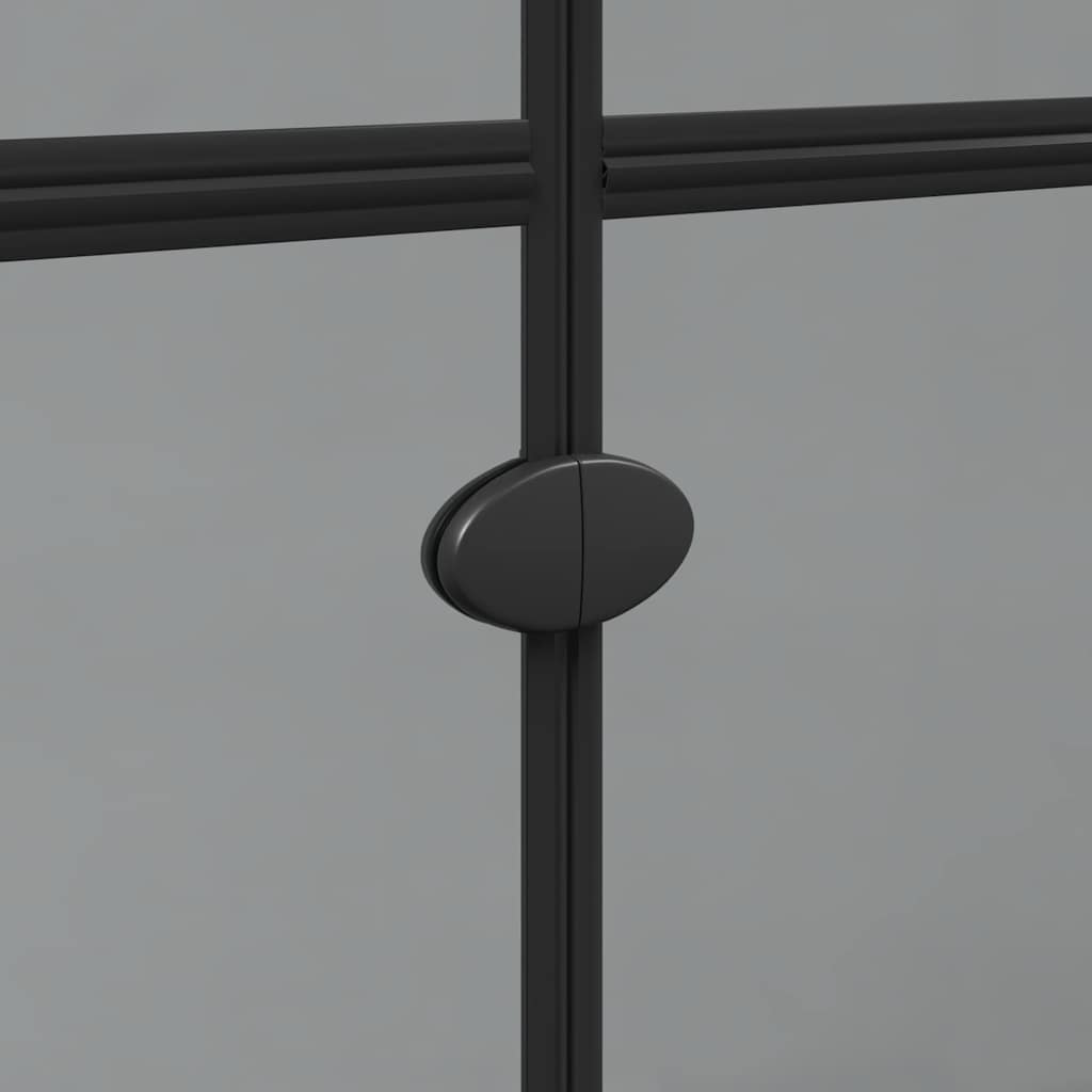 Inloop Douche Wand Zwart En Donkertransparant