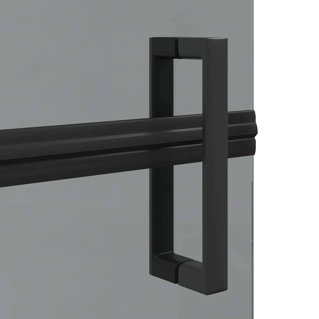 Inloop Douche Wand Zwart En Donkertransparant