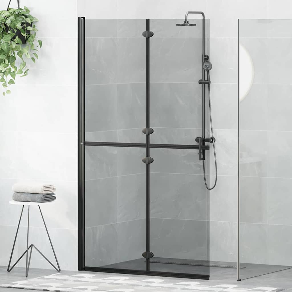Inloop Douche Wand Zwart En Donkertransparant