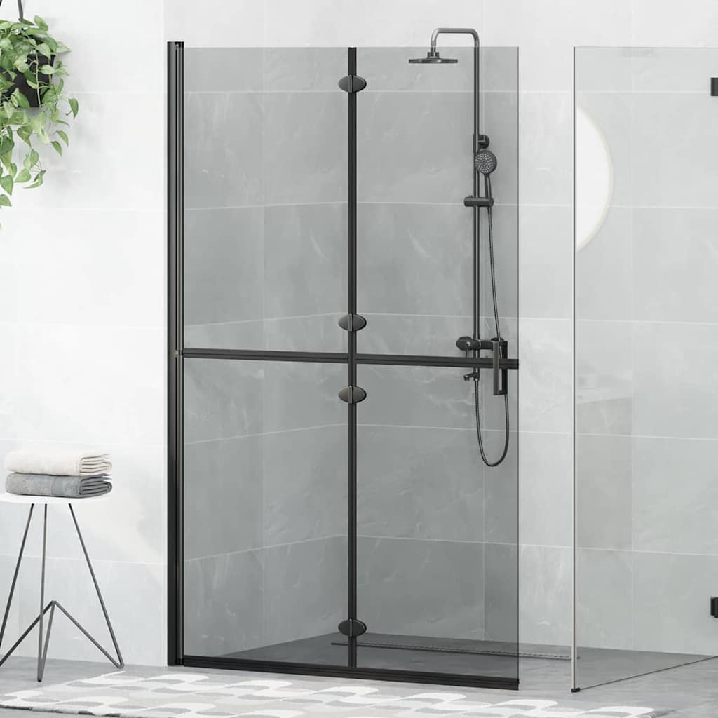 Inloop Douche Wand Zwart En Donkertransparant