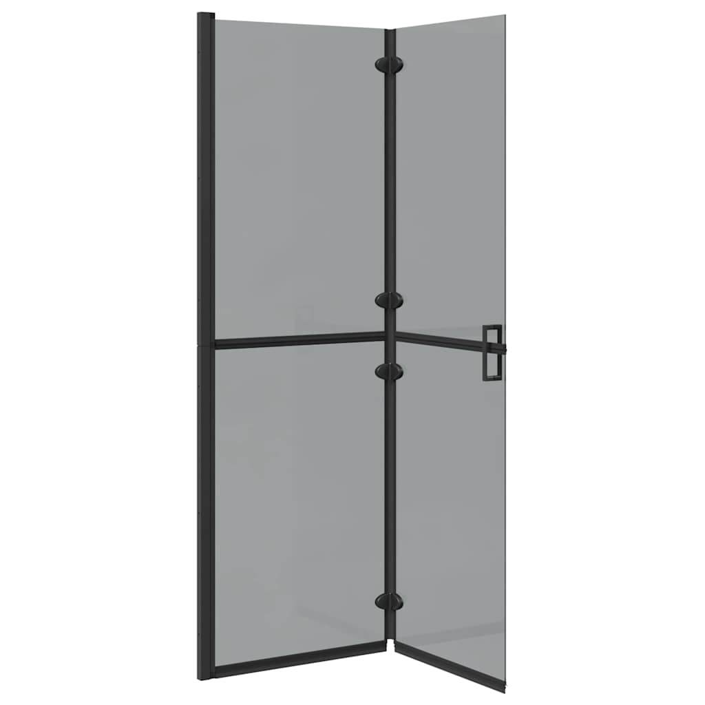 Inloop Douche Wand Zwart En Donkertransparant