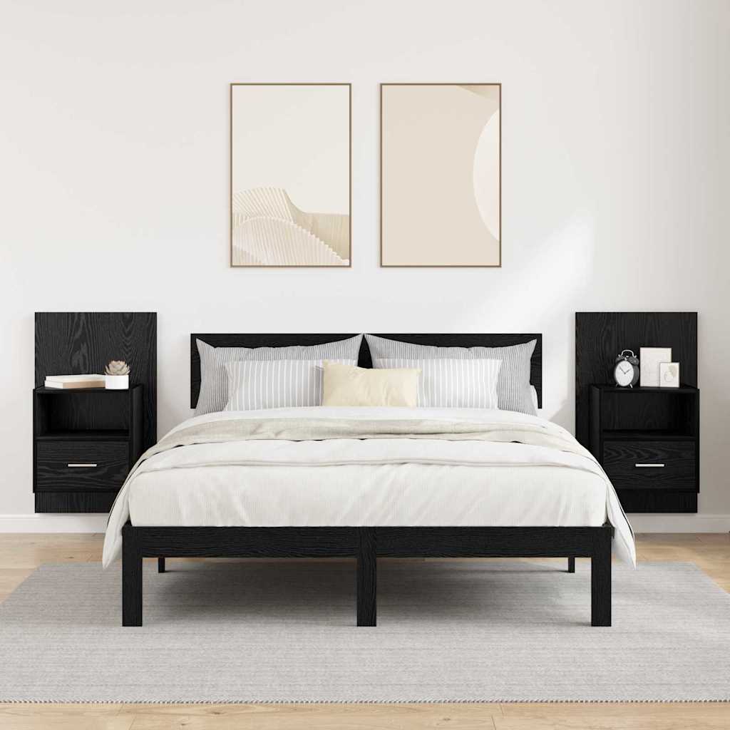 Bedkast 2 Pcs 48.5 X 32.5 X 80 Cm Bewerkt Hout