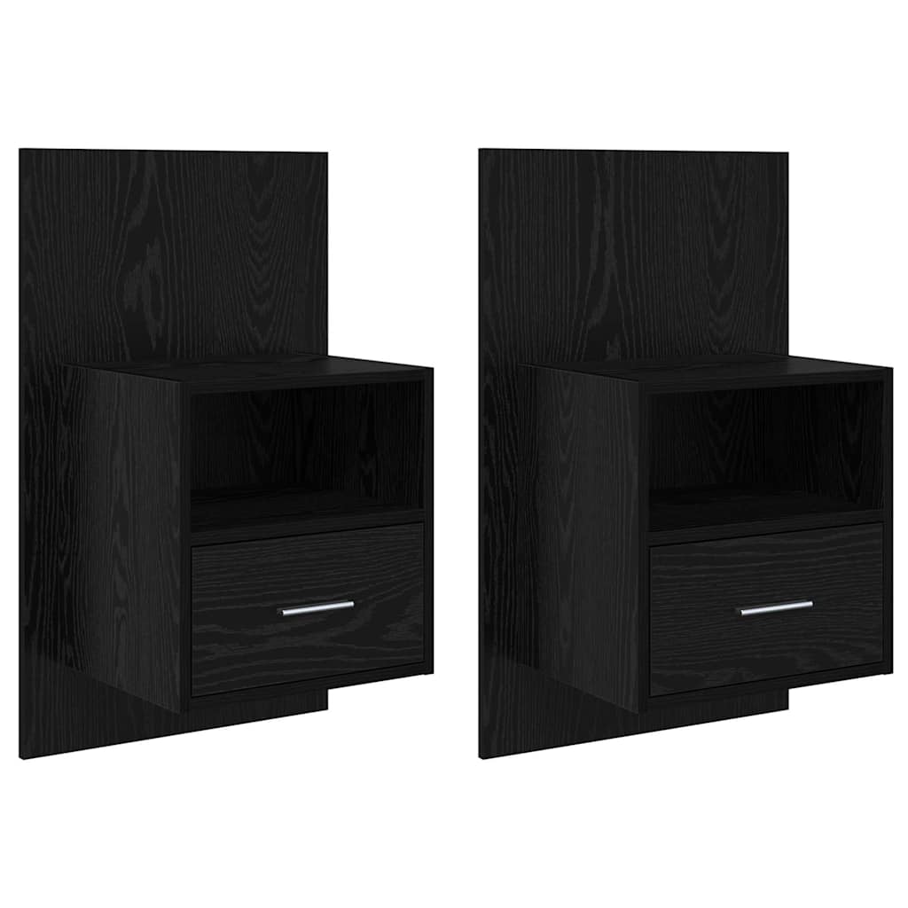 Bedkast 2 Pcs 48.5 X 32.5 X 80 Cm Bewerkt Hout