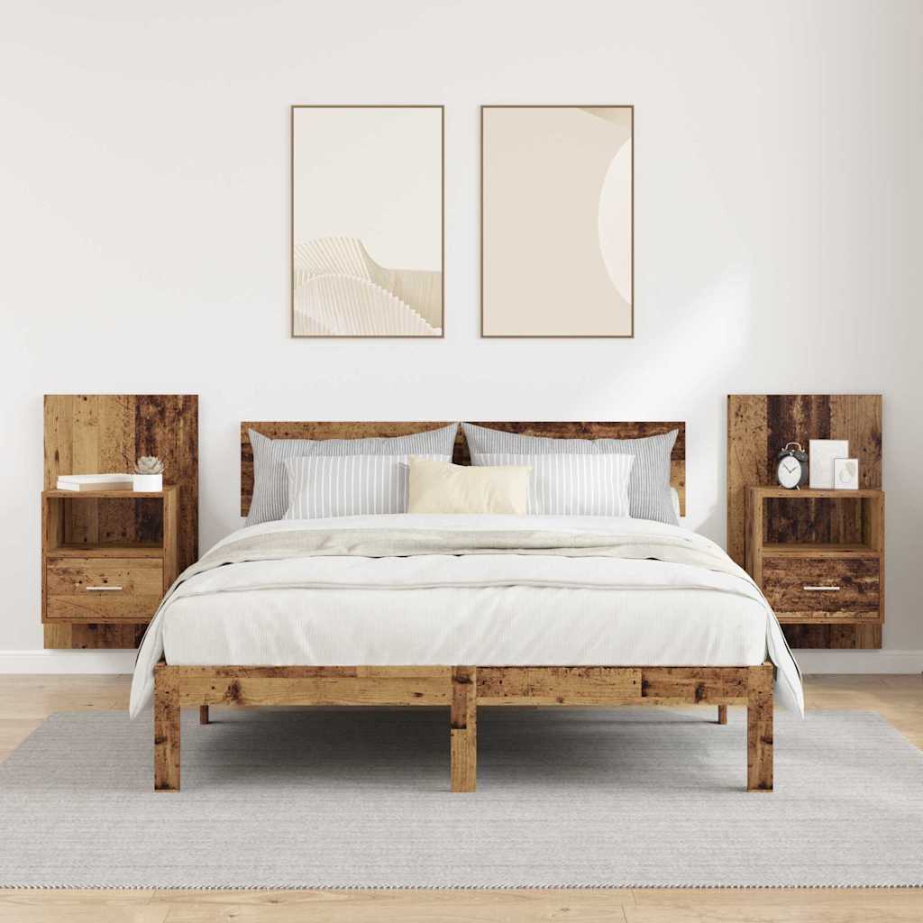 Bedkast 2 Pcs 48.5 X 32.5 X 80 Cm Bewerkt Hout