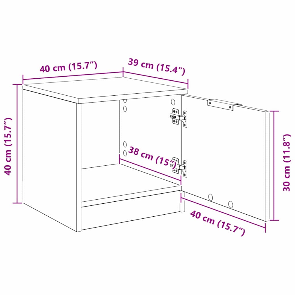 Bedkast 2 Pcs 40 X 39 X 40 Cm
