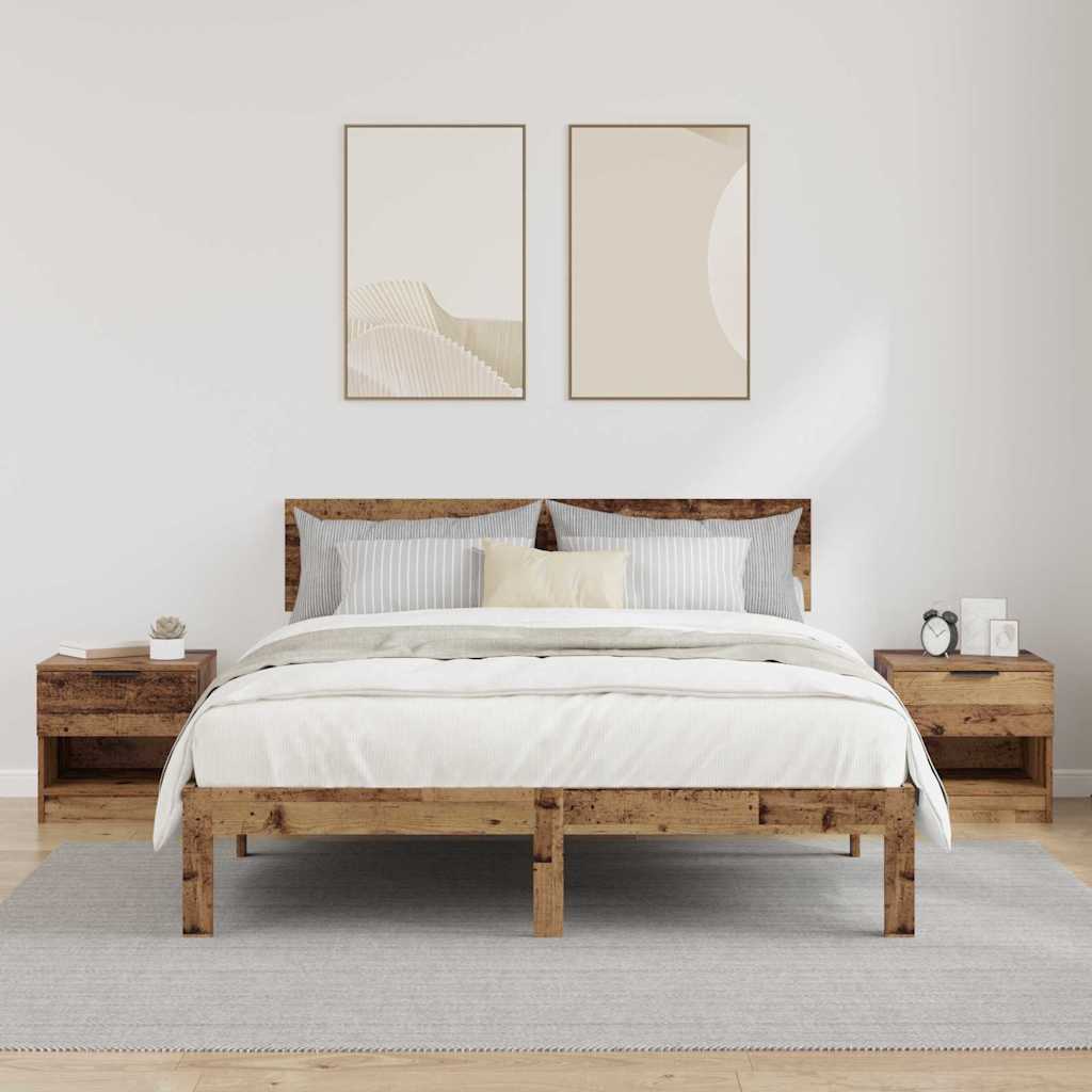 Bedkast Met Lade 2 Pcs 40 X 39 X 40 Cm Bewerkt Hout