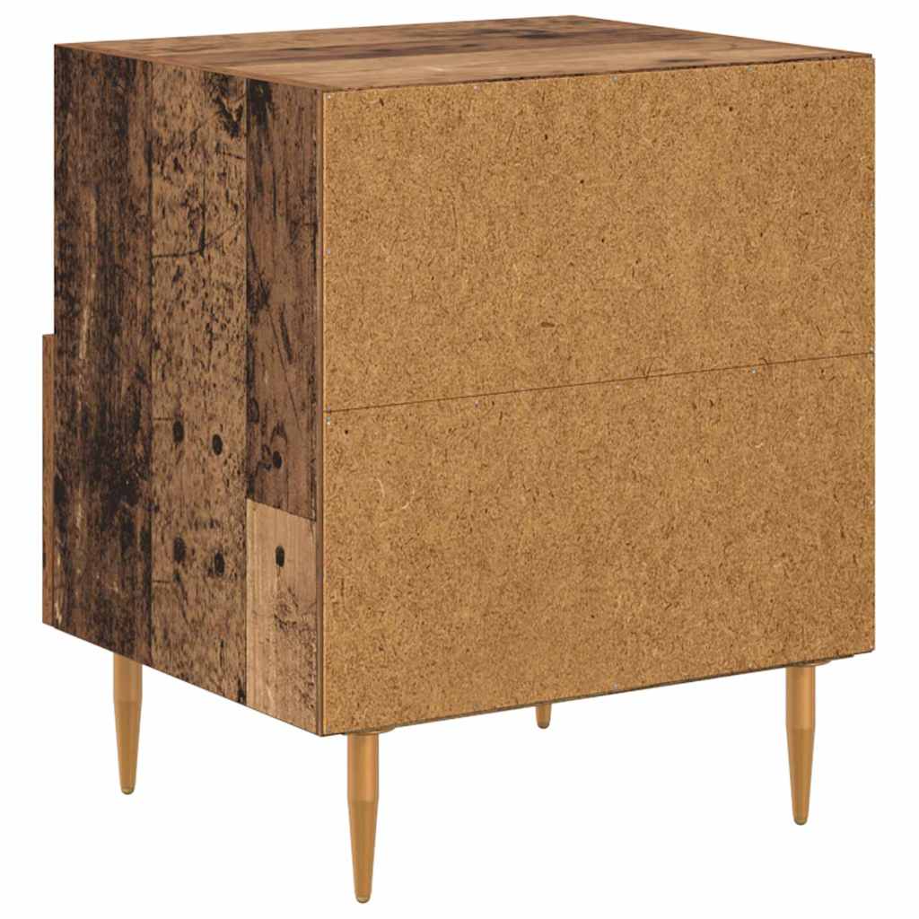 Nachtkastje Met Lade Bruin 40 X 35 X 47,5 Cm Bewerkt Hout