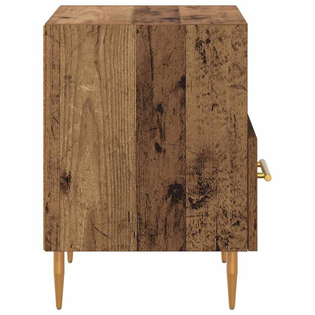 Nachtkastje Met Lade Bruin 40 X 35 X 47,5 Cm Bewerkt Hout