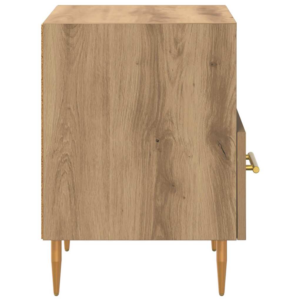 Nachtkastje Met Lade 2 Pcs Bruin 40 X 35 X 47,5 Cm Bewerkt Hout