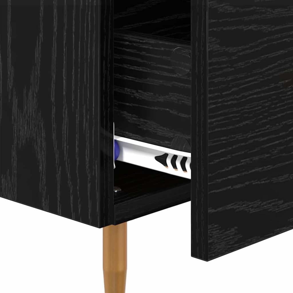 Nachtkastje Met Lade 2 Pcs Zwart 40 X 35 X 47,5 Cm Bewerkt Hout