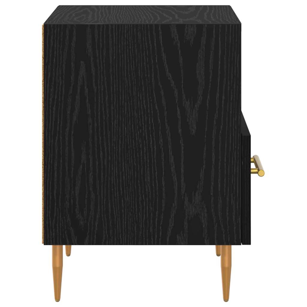 Nachtkastje Met Lade 2 Pcs Zwart 40 X 35 X 47,5 Cm Bewerkt Hout