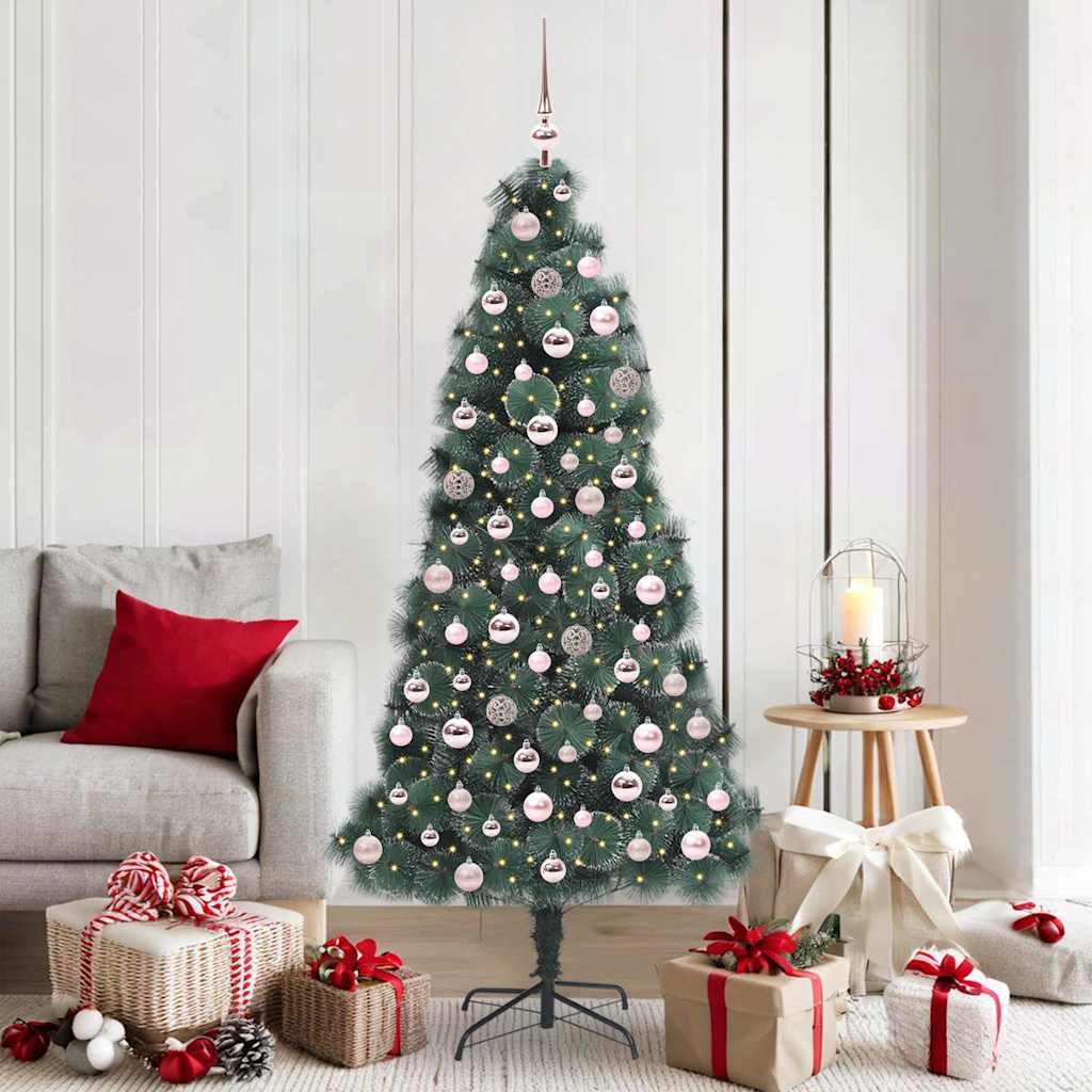 Artificial Pre-Lit Kerstboom Met Bal Set Groen 150 Cm Pet