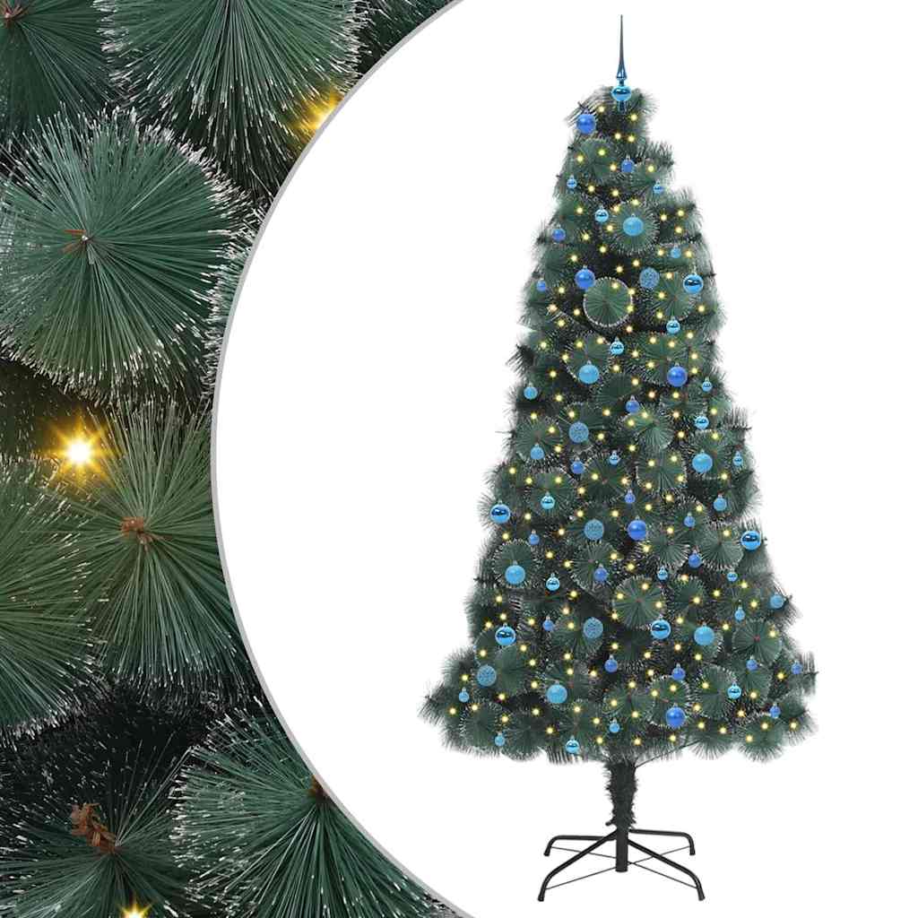 Artificial Pre-Lit Kerstboom Met Bal Set Groen 150 Cm Pet