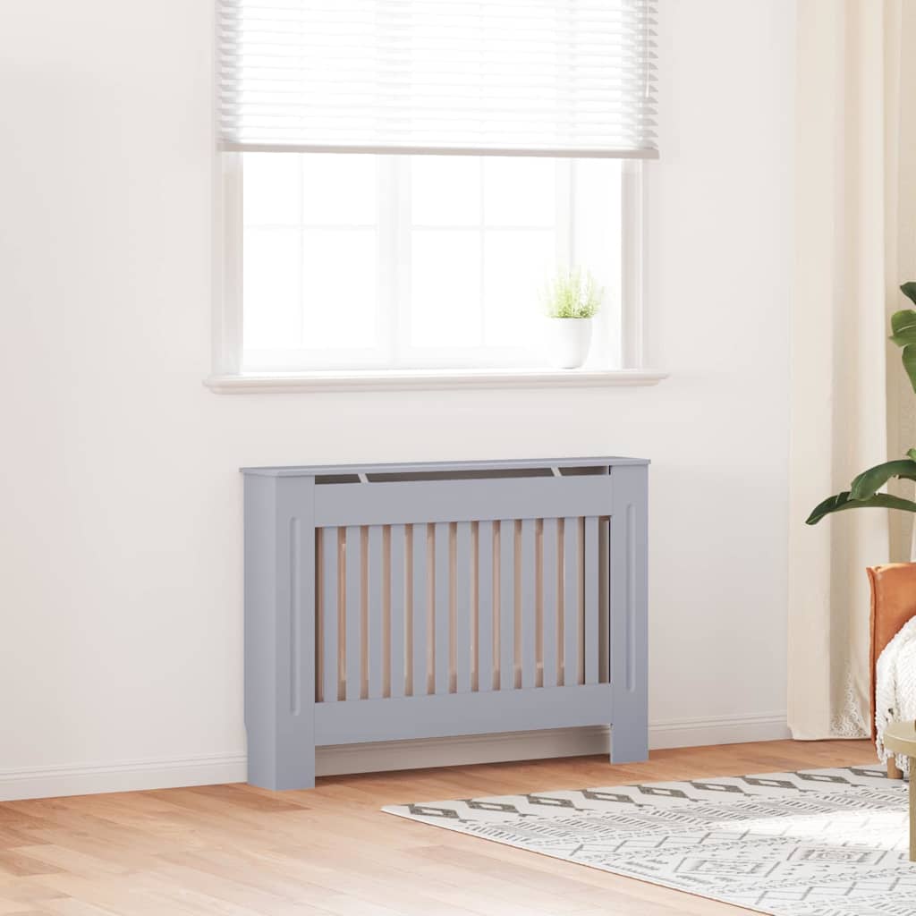 Radiatorcover 2 Pcs Grijs 112X19X81.5Cm Engineeredhout