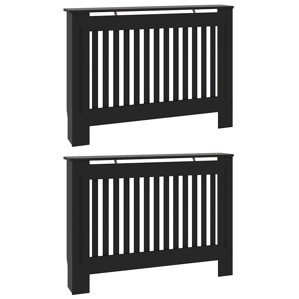 Radiatorafdekking 2 Pcs 112X19X81.5Cm Bewerkt Hout