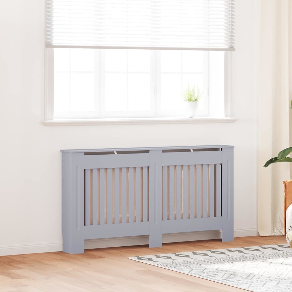 Radiatorafdekking 2 Pcs Grijs 152X19X81.5Cm Bewerkt Hout