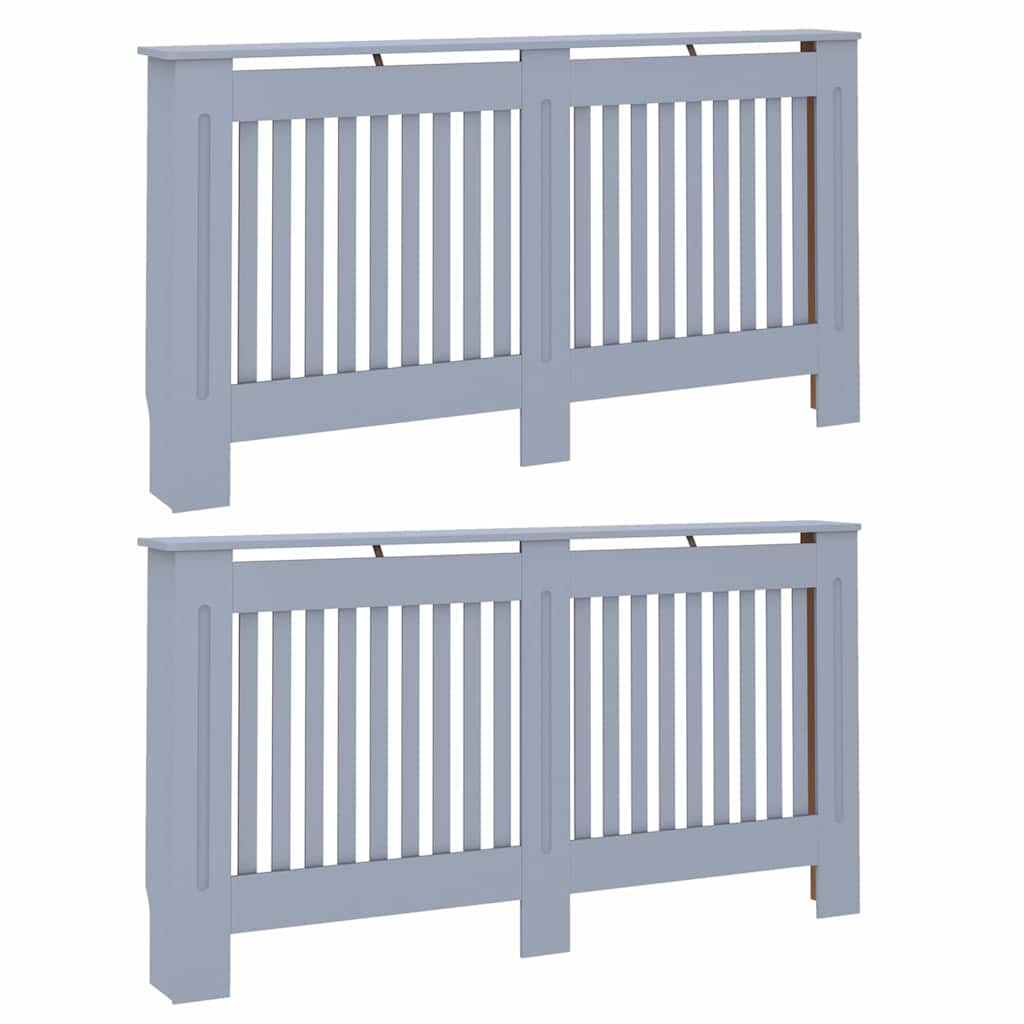 Radiatorafdekking 2 Pcs Grijs 152X19X81.5Cm Bewerkt Hout