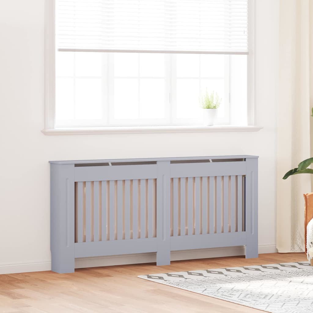 Radiatorafdekking 2 Pcs Grijs 172X19X81.5Cm Bewerkt Hout