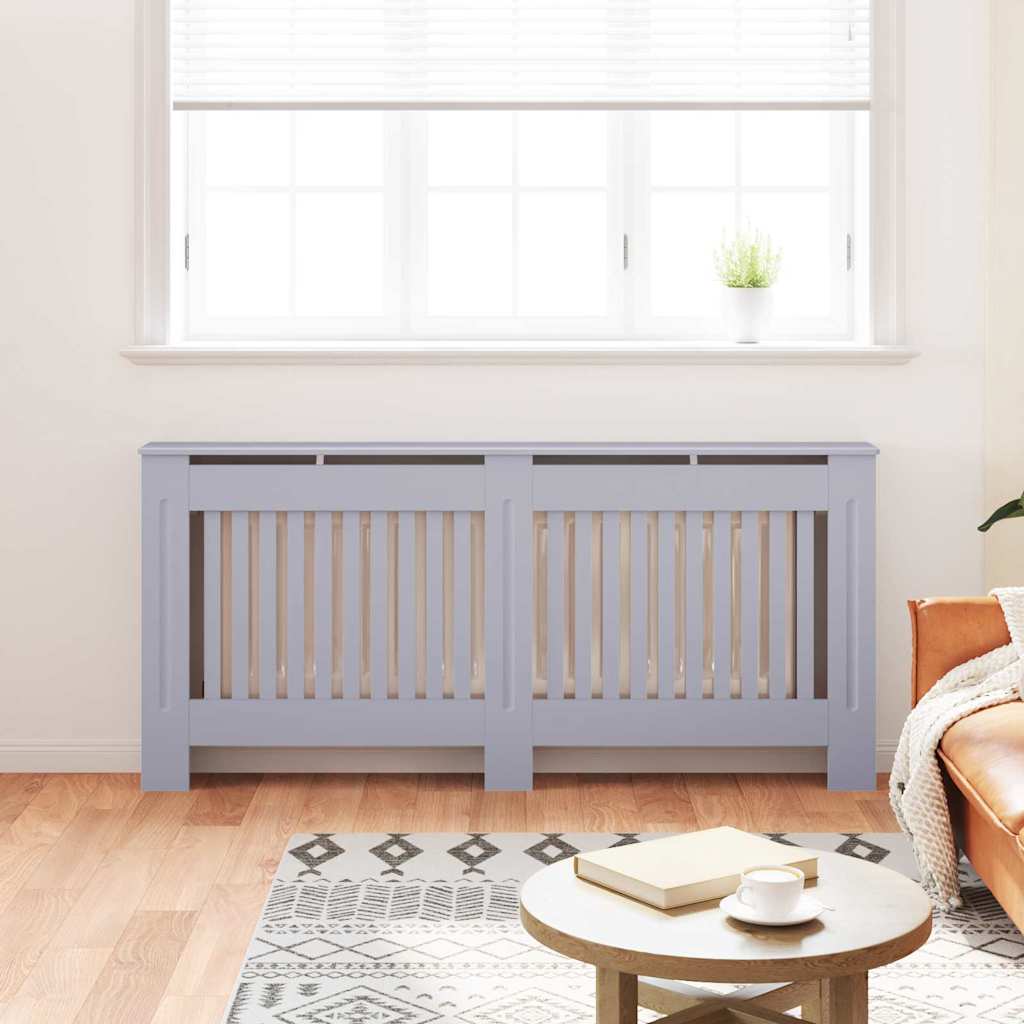 Radiatorafdekking 2 Pcs Grijs 172X19X81.5Cm Bewerkt Hout
